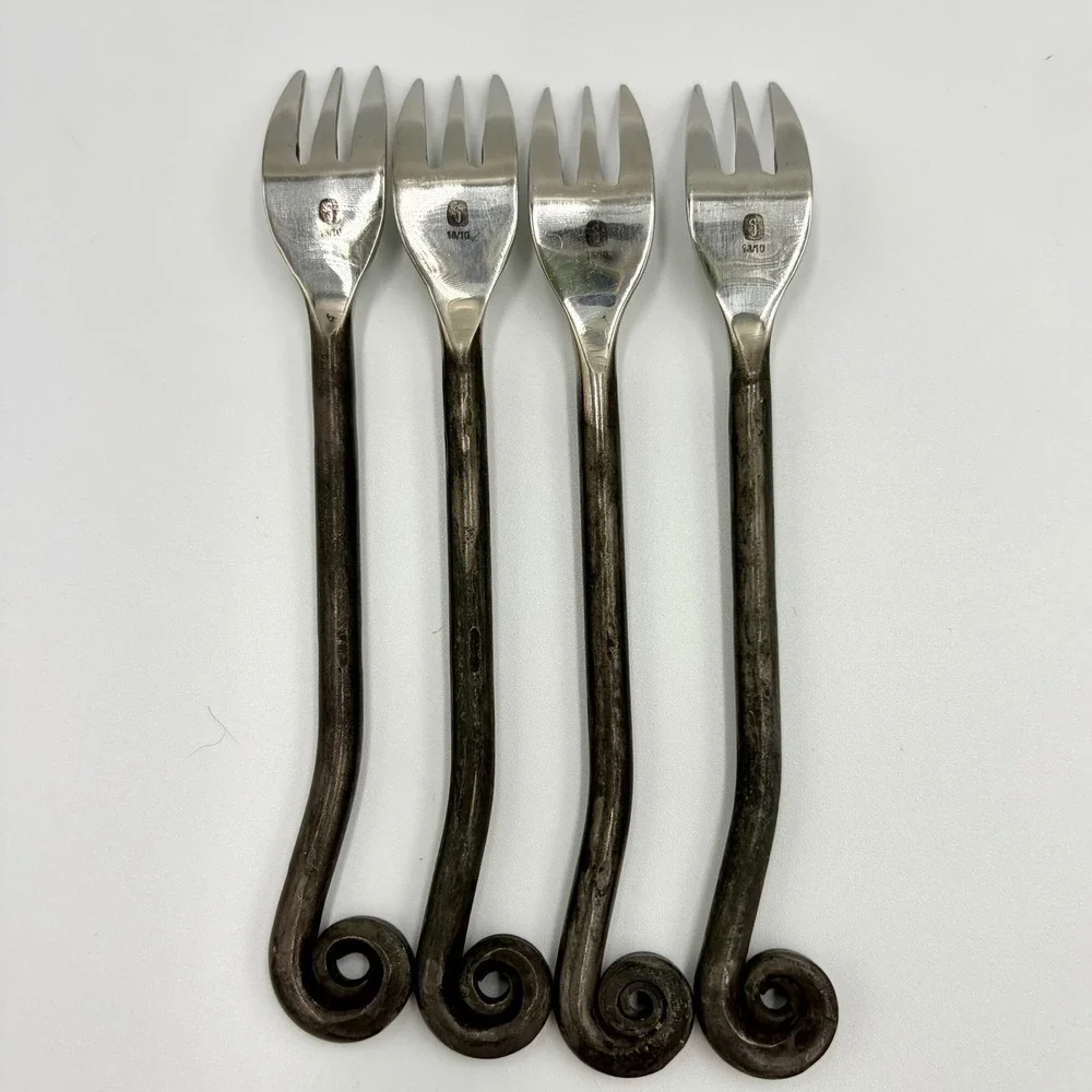 Gourmet Settings (GS) TREBLE CLEF 18/10 Stainless Steel Cocktail Forks SET OF 4